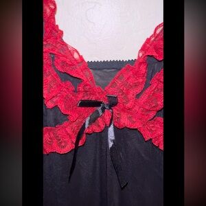 Black and red lace trim with bows
